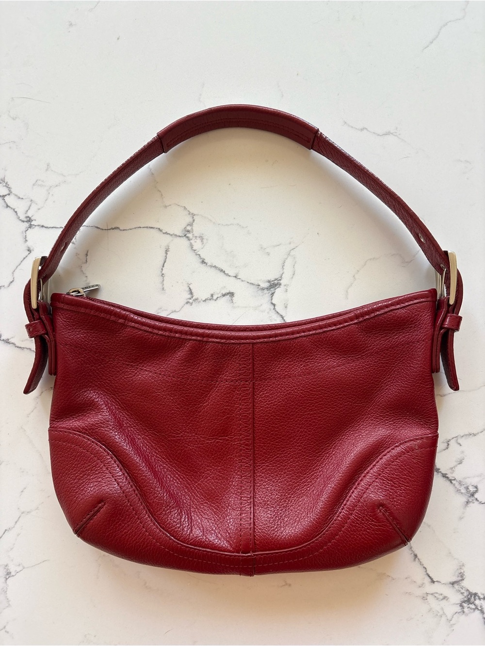 Danier Red Leather Shoulder Bag
